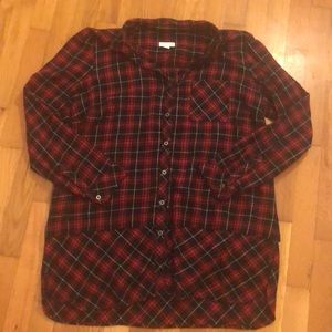 J-JILL PLAID BLOUSE M